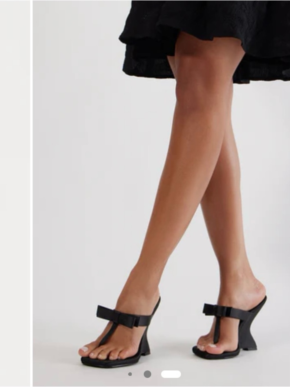 Fashion Nova Black T-Strap Block Heel Mules